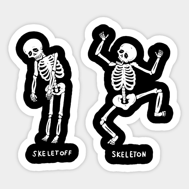 Skeletoff Skeleton Sticker by dumbshirts